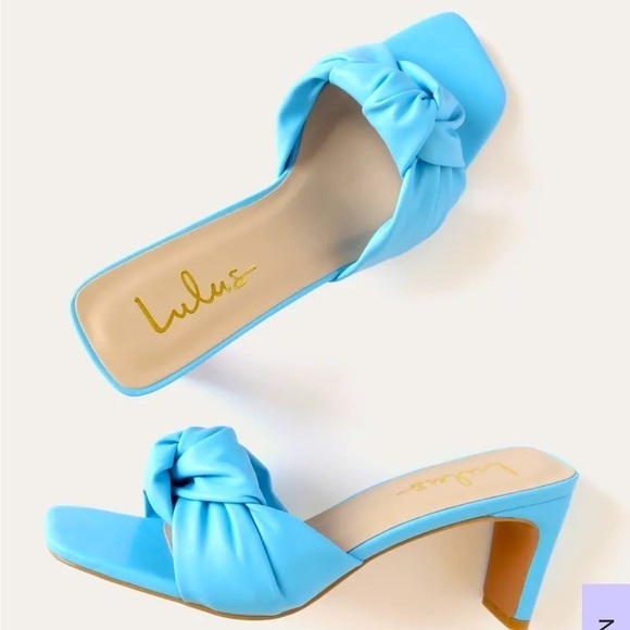 New Lulu’s Lunko Blue Woven Sandals Slides - Picture 3 of 13